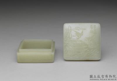 图片[2]-Square white jade box with “Haiwu tianchou” motif for blessing longevity, Attributed to  Lu Zigang, Ming dynasty (1368-1644)-China Archive